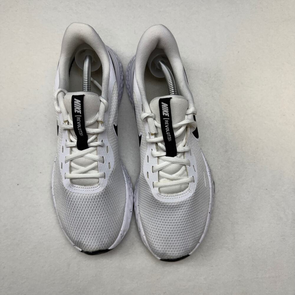 Nike Revolution Running Shoes Size 8.5 White Black Lightweight Breathable